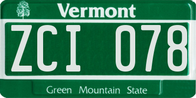 VT license plate ZCI078