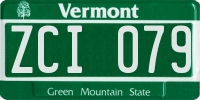 VT license plate ZCI079