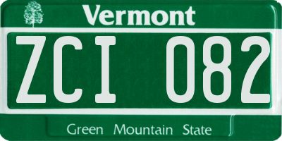 VT license plate ZCI082