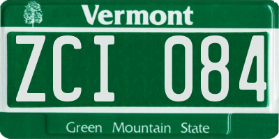 VT license plate ZCI084