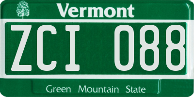 VT license plate ZCI088