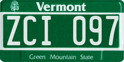 VT license plate ZCI097