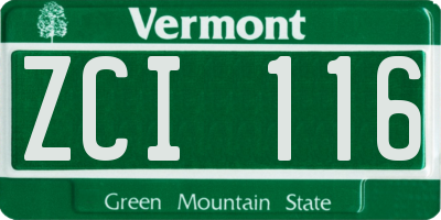 VT license plate ZCI116