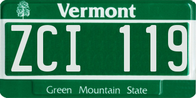 VT license plate ZCI119