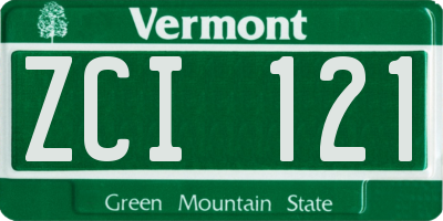 VT license plate ZCI121