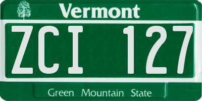 VT license plate ZCI127