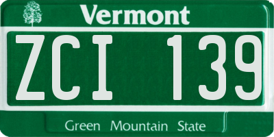 VT license plate ZCI139