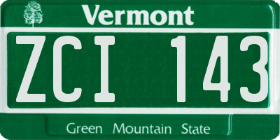 VT license plate ZCI143