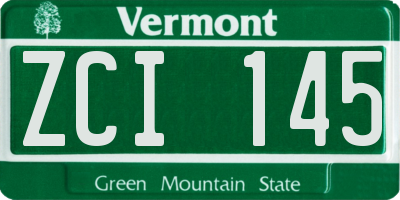 VT license plate ZCI145