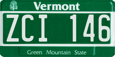 VT license plate ZCI146