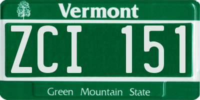 VT license plate ZCI151