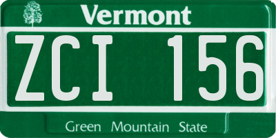 VT license plate ZCI156