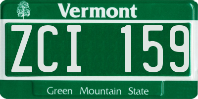 VT license plate ZCI159