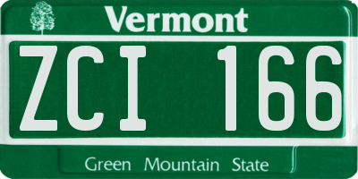 VT license plate ZCI166
