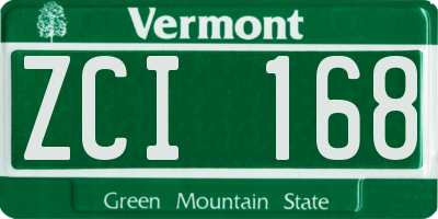 VT license plate ZCI168