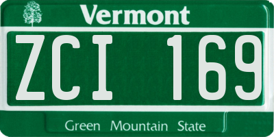VT license plate ZCI169