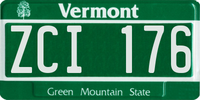 VT license plate ZCI176