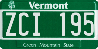 VT license plate ZCI195