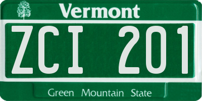 VT license plate ZCI201