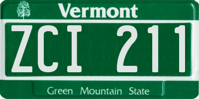 VT license plate ZCI211