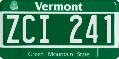 VT license plate ZCI241