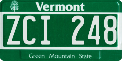 VT license plate ZCI248
