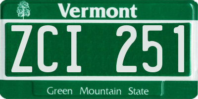 VT license plate ZCI251