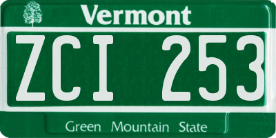 VT license plate ZCI253