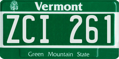 VT license plate ZCI261