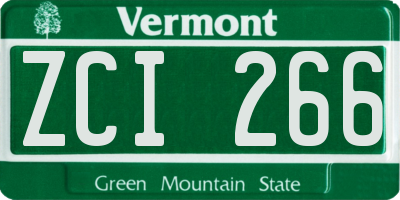 VT license plate ZCI266