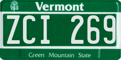 VT license plate ZCI269