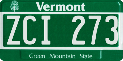 VT license plate ZCI273