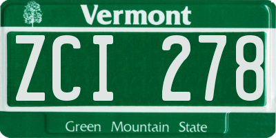 VT license plate ZCI278