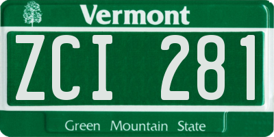 VT license plate ZCI281