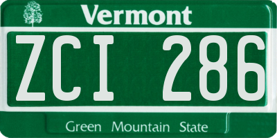 VT license plate ZCI286
