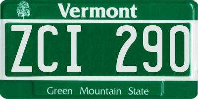 VT license plate ZCI290