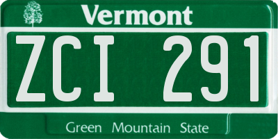 VT license plate ZCI291