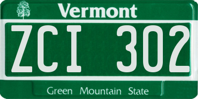 VT license plate ZCI302