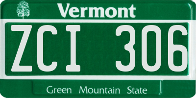 VT license plate ZCI306