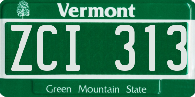 VT license plate ZCI313