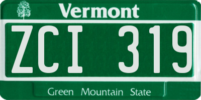 VT license plate ZCI319