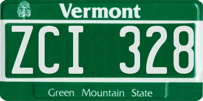 VT license plate ZCI328