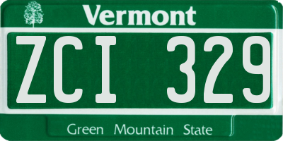 VT license plate ZCI329