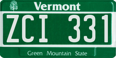 VT license plate ZCI331