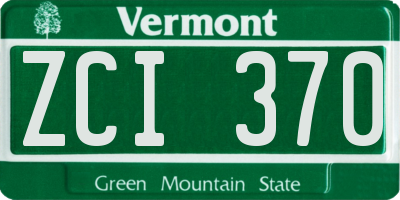 VT license plate ZCI370