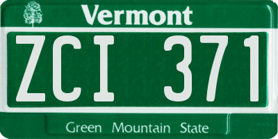 VT license plate ZCI371