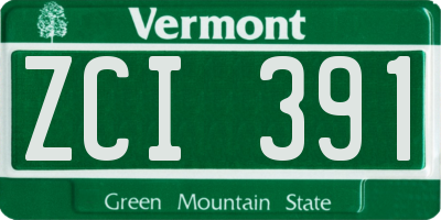VT license plate ZCI391