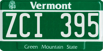 VT license plate ZCI395