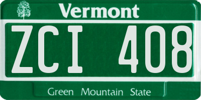 VT license plate ZCI408