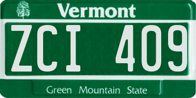 VT license plate ZCI409